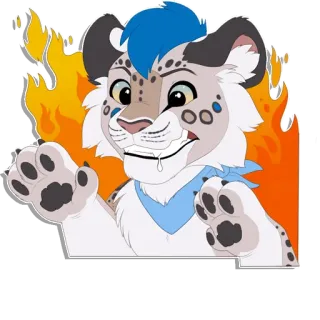 🔥 89831b37 furry, animal, gato, desenho animado, adesivo, fogo, antropomórfico telegram sticker