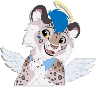 😇 9f86c2f2 anjo, furry, asas, auréola, antropomórfico, fofo telegram sticker