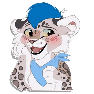 ☺️ ac590689 Leopardo, Peludo, Animal, Fofo, Desenho animado, Leopardo das neves, Felino, Antropomórfico telegram sticker