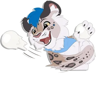 ❄️ af2397d6 Furry, Leopardo-das-neves, Antropomórfico, Animal, Desenho animado, Brincalhão telegram sticker