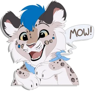 😺 b67b87fd MOW! furry, gato, animal, desenho animado, fofo, gatinho, leopardo da neve, miau telegram sticker