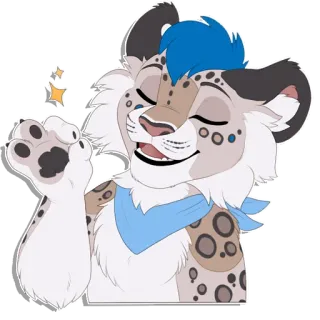 👍 c8410f0f Furry, Leopardo, Animal, Bonito, Desenho animado, Antro telegram sticker
