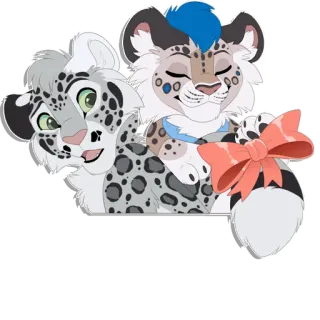 🎀 d0c0868d Leopardos das neves, Filhotes, Laço, Felinos, Animais, Fofo, Desenho animado telegram sticker