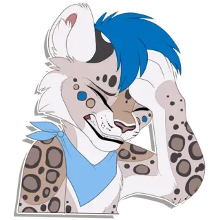🥳 dcab8aff Furry, Leopardo, Antropomórfico, Desenho animado, Animal, Adesivo telegram sticker