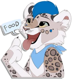 🍽 dfcb0793 FOOD leopardo, animal, comida, joinha, peludo, desenho animado, feliz telegram sticker