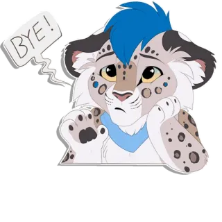 👋 ed923899 BYE! leopardo, animal, fofo, triste, tchau, adeus telegram sticker