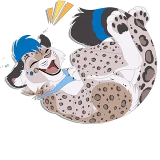 🤣 f3950a66 Furry, Leopardo da neve, Desenho animado, Feliz, Antropomórfico, Fofo, Animal telegram sticker
