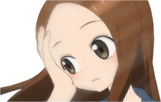 😐 024d5e69 Takagi Karakai Jōzu no Takagi-san 애니메이션, 타카기양, 장난을 잘 치는 타카기양, 귀여운, 여자, 여고생 telegram sticker