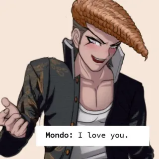 🌟 45fe8860 Mondo Oowada Danganronpa Mondo: I love you. Anime, Danganronpa, Mondo Owada, Amour, Personnage, Affection, Souriant telegram sticker
