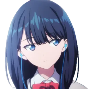 🎶 050a35f4 动漫, 女孩, 蓝发, 耳机, 卡通 telegram sticker