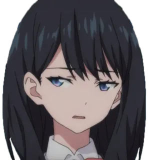 🤭 2fec8343 动漫, 女孩, 黑发, 可爱, 肖像 telegram sticker