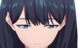 😔 8ce511ef 动漫, 女孩, 蓝眼睛, 黑发 telegram sticker