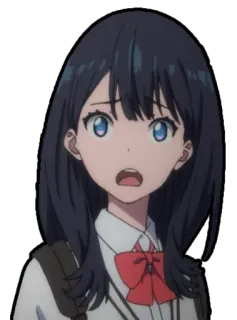 😩 b614edfc 动漫, 女孩, 校服, 担心, 表情 telegram sticker