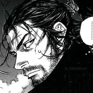 🤨 ed9f207b manga, samurai, guerriero, musashi, vagabondo whatsapp sticker