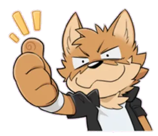 👍 2a75c190 ケモノ, キツネ, いいね, アニメ, 動物, ステッカー telegram sticker