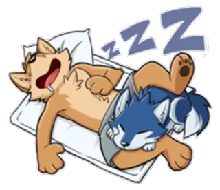😴 54e6fd11 ZZZ 睡眠, 狼, ケモノ, 漫画, 動物 telegram sticker