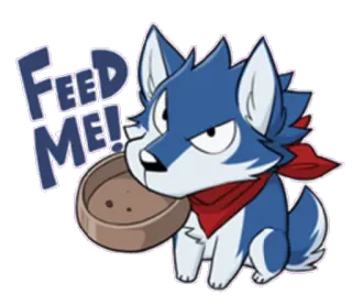 🍽 b9b3eef0 Feed Me! 犬, 空腹, ペット, 漫画, 動物, 食べ物 telegram sticker