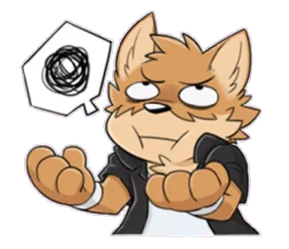😫 ec55b384 アニメ, キツネ, 怒り, イライラ, 考え中 telegram sticker
