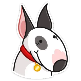 ☺️ 01c992f6 pies, bullterier, zwierzę domowe, zwierzę, kreskówka, słodki telegram sticker