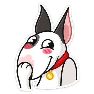 😀 8354b7e8 pies, bullterier, słodki, emoji, naklejka, zwierzę telegram sticker