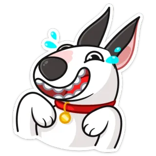 😂 ea30c05a pies, kreskówka, szczęśliwy, słodki, naklejka, zwierzę telegram sticker