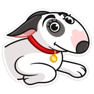 ☺️ eaabb943 pies, bullterier, kreskówka, zwierzę domowe, zwierzę, naklejka telegram sticker