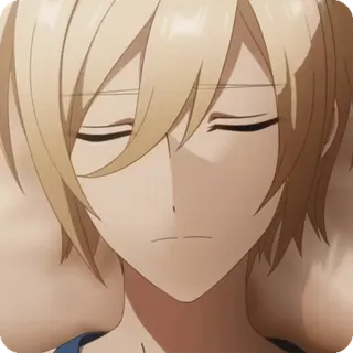 🧽 4573af3d аниме, закрытые глаза, блондинка, спокойный, сонный telegram sticker