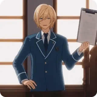 🧽 52646778 аниме, блондинка, костюм, планшет telegram sticker