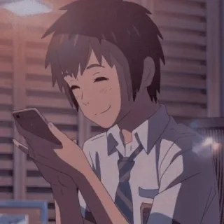 🙂 18bfd261 Taki Tachibana Your Name Anime, Jongen, Glimlach, Mobiel, Taki Tachibana, Your Name, Personage telegram sticker