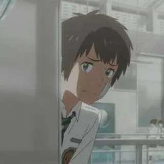 😞 e822076d Anime, Schooluniform, Jongen, Tiener, Verdrietig, Binnen, Klaslokaal telegram sticker