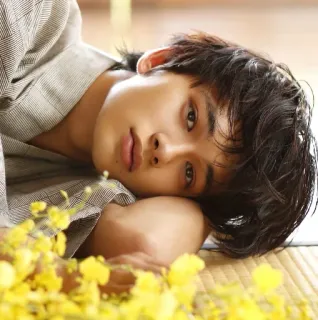 🥱 596316b4 ritratto, uomo, fiori, riposo, persona, interno, relax, sdraiato telegram sticker