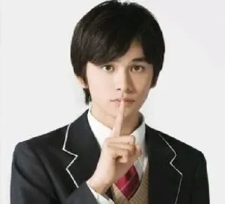 🤫 808d8169 Uomo, Dito, Gesto, Shh, Silenzio, Asiatico, Divisa scolastica telegram sticker