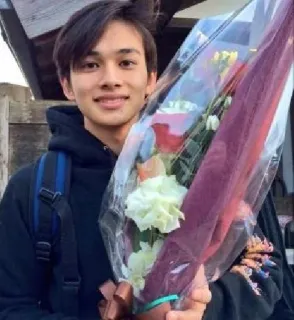 💐 9c0771a4 uomo, fiori, bouquet, sorriso, persona telegram sticker