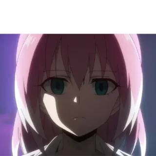 😔 73970833 动漫, 漫画, 粉色头发, 女孩, 角色, 动画 telegram sticker