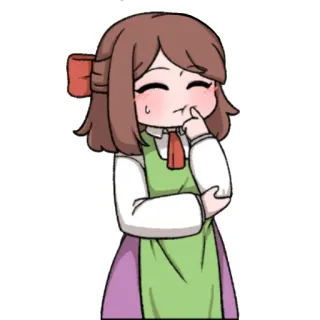 ⭐️ 100fa586 anime, dziewczyna, słodkie, myśląca, kreskówka, postać telegram sticker