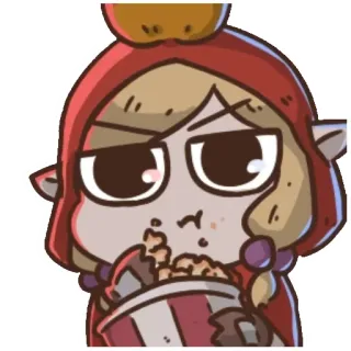 ⭐️ 4a72a0a8 Kreskówka, Postać, Jedzenie, Jedzenie, Popcorn, Słodkie telegram sticker