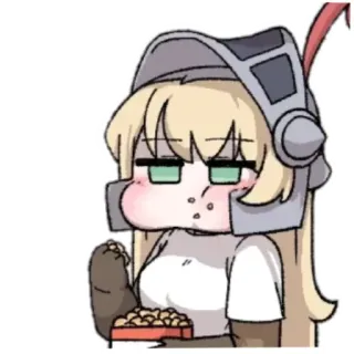 ⭐️ 50b44b0e Anime, Rycerka, Podjadanie, Hełm, Słodkie telegram sticker