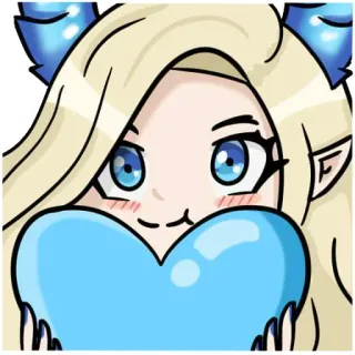 ⭐️ 89722043 Anime, Kreskówka, Serce, Kawaii, Słodkie, Elf telegram sticker