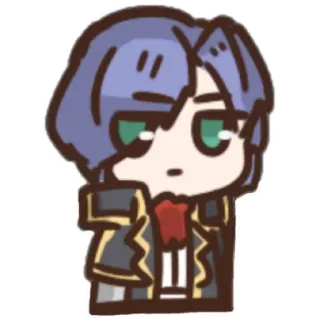 ⭐️ 91ed8a6a Anime, Kreskówka, Postać, Fioletowe włosy, Zielone oczy, Naklejka telegram sticker