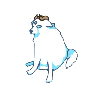 ⭐ af2e2f93 pies, zwierzę, biały, siedzący, słodki telegram sticker