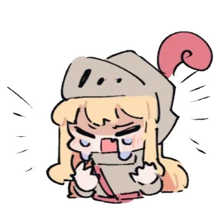 ⭐️ e73ffb87 rycerz, hełm, zbroja, kreskówka, zły, płaczący telegram sticker