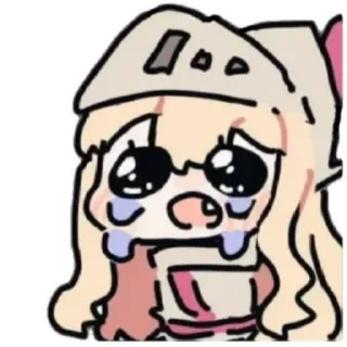 ⭐️ f579df5c Anime, Płacz, Kask, Smutny, Naklejka telegram sticker