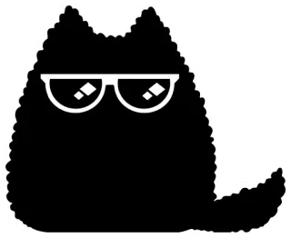 😎 730e1405 สติกเกอร์, การ์ตูน, แว่นตา, สัตว์, ดำ, ขาว telegram sticker