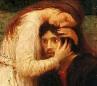 😳 522c3ec5 painting, art, woman, man, embrace telegram sticker