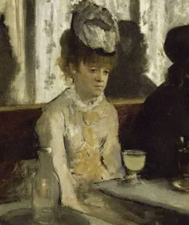 😔 87d54c9c painting, art, woman, drinking, impressionism telegram sticker
