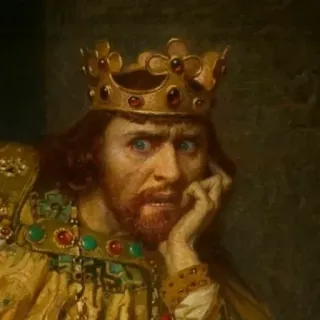 😰 8ad059ba king, crown, royalty, portrait, painting telegram sticker