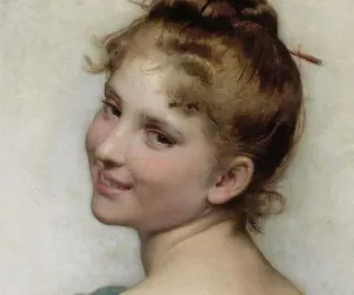 😏 8d5112d9 portrait, woman, painting, art, smiling telegram sticker