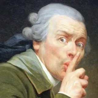 🤫 906170af historical figure, portrait, shhh, silence, secret telegram sticker