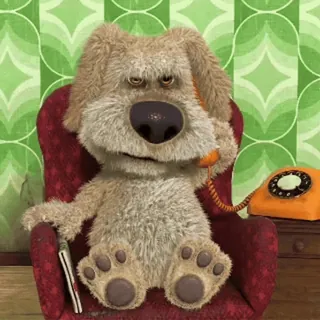 📞 2d607df3 Ben the Dog pies, telefon, kreskówka, zwierzę, mówiący telegram sticker