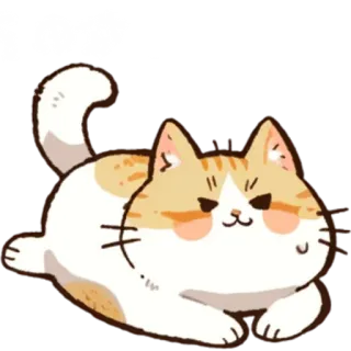 🫠 6efc8351 cat, animal, cute, orange, white, sticker telegram sticker
